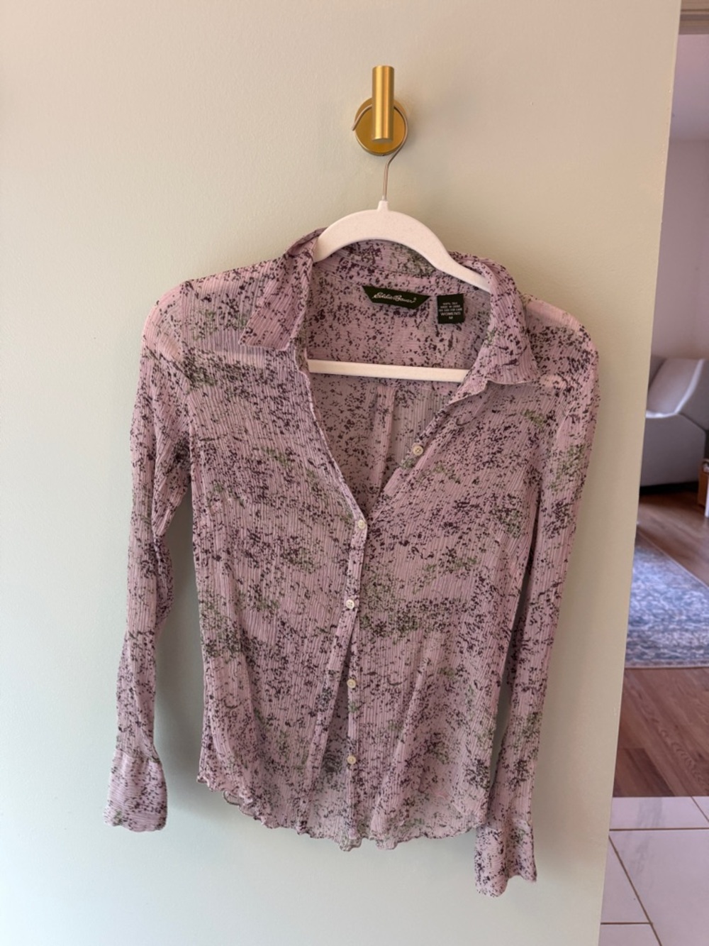 Eddie Bauer 100% silk  Button-Front blouse
